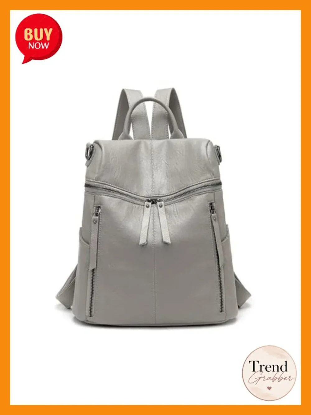 Genuine Cow Leather Convertible Backpack Shoulder Bag Purse with Detachable